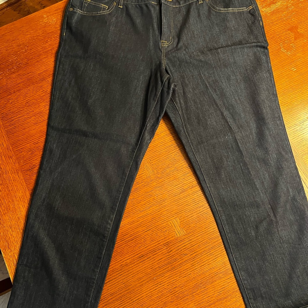 Lands' End Dark Blue Straight Leg Jeans Classic Style